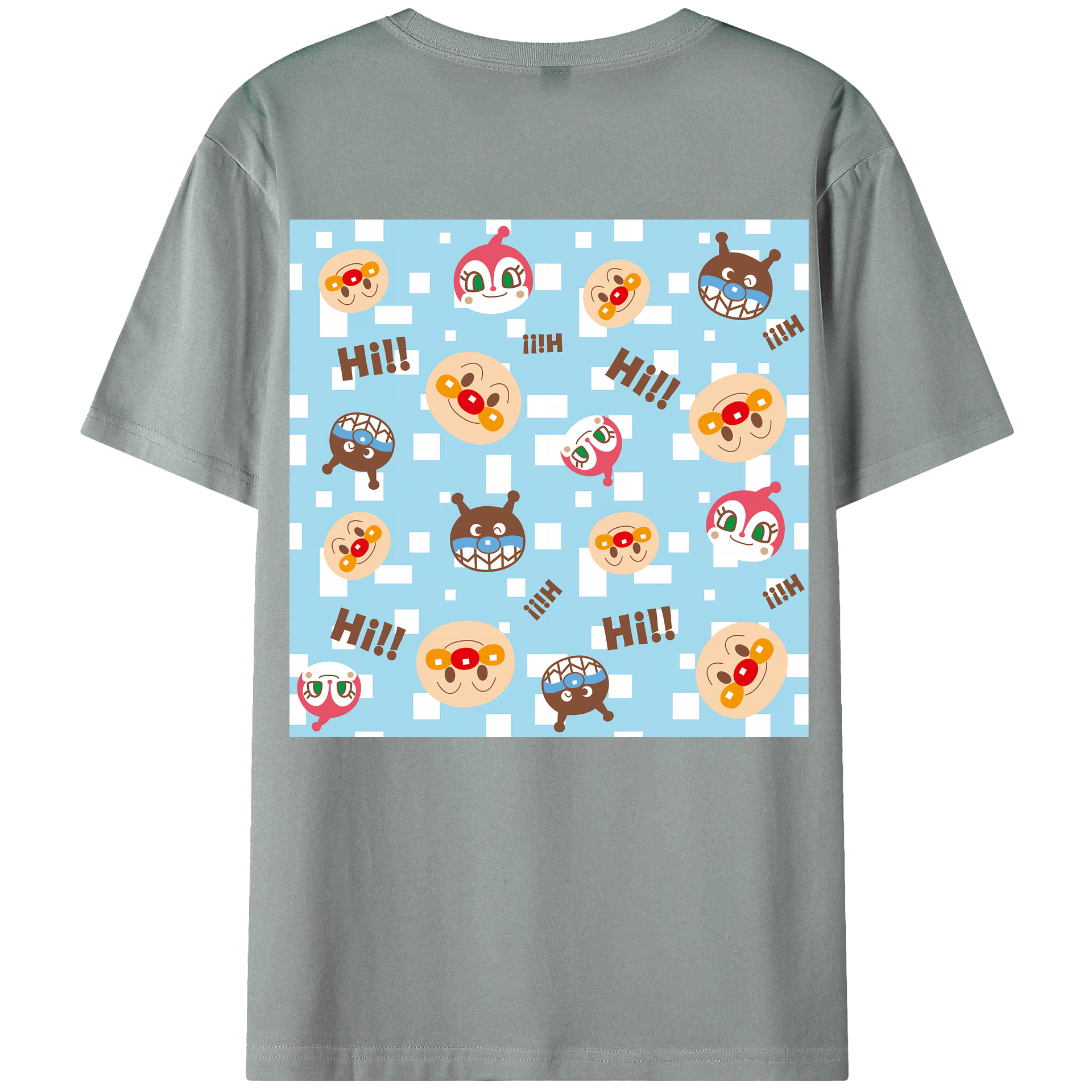 （画像用） アンパンマン Anpanman 綿100％ メンズ半袖Tシャツ（バックプリント） 通気性